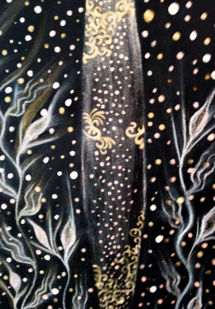 'Golden Wings'. Painting by Shorena Ratiani. Tempera and acrylic on paper.