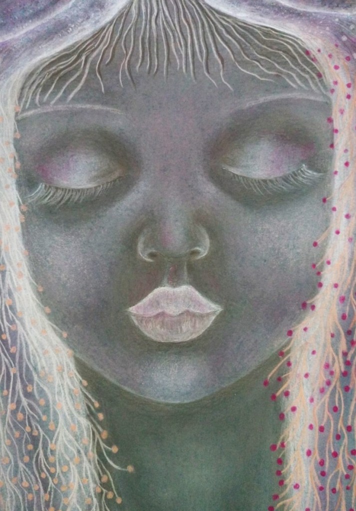 'Odette'. Drawing by Shorena Ratiani. Chalk pastel on paper.